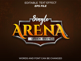 Fototapete - arena text effect, font editable, typography, 3d text for medieval fantasy rpg games. vector template