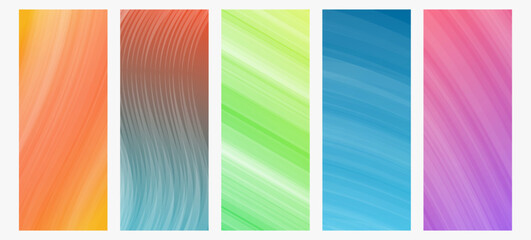 Poster - Set of modern gradient backgrounds with wave line