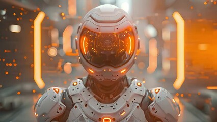 Poster - Android animation: Dynamic robot model, futuristic concept.