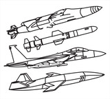 Fototapeta Dinusie - Free jet fighter plane flying illustration