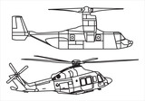 Fototapeta Dinusie - free helicopter line art