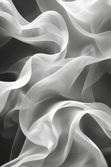Poster - Fabric waves in the light. Abstract monochrome background. Created with Generative AI technology.