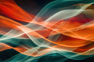 Poster - Fractal light waves. Abstract colorful background. Created with Generative AI technology.