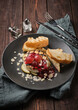 grilled camembert sandwich with cranberries and almonds