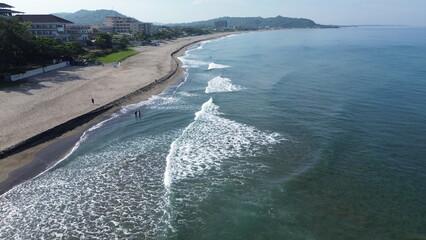 Sticker - Aerial view of a seaside landscape