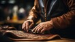 Crafting leather saddle detailed work artisan's dedication