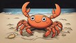 A Playful Cartoon Crab Scuttling Along The Sandy B Upscaled 4