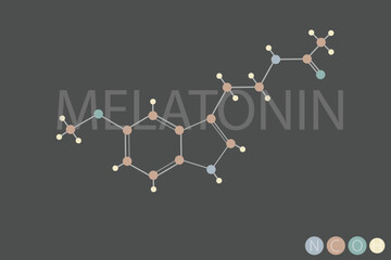 Sticker - melatonin molecular skeletal chemical formula