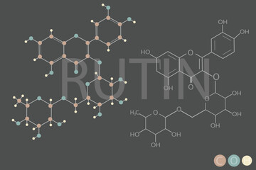 Canvas Print - rutin molecular skeletal chemical formula