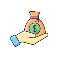 Color Line  Profit vector icon