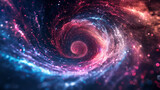 Fototapeta Do przedpokoju - Digital artwork of a galaxy with a dynamic spiral in red and blue tones.