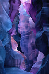 Poster - Surreal colorful canyon landscape. Background image. Created with Generative AI technology.