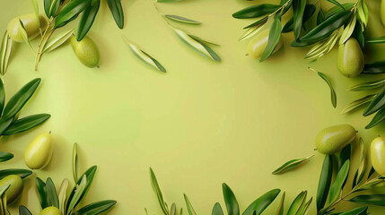 Wall Mural - Olive e3d Advertisement Banner  Generative AI.