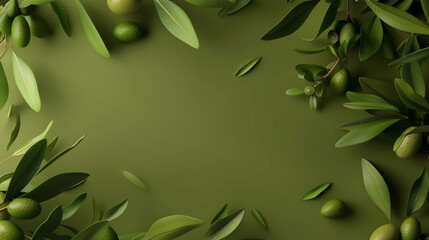 Wall Mural - Olive e3d Advertisement Banner  Generative AI.