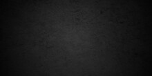 Abstract Black Concrete Stone Wall. Dark Texture Black Stone Grunge Texture And Backdrop Background. Retro Grunge Anthracite Panorama. Panorama Dark Black Canvas Slate Background Or Texture.
