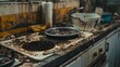 Kitchen in a state of extreme dirt and unhygienic conditions
