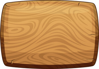 Poster - wooden panel. cartoon game element. signboard template