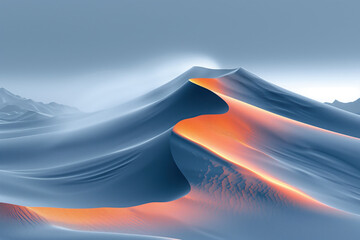 Poster - Surreal sand dune landscape. Colorful background image. Created with Generative AI technology.