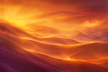 Poster - Surreal sand dune landscape. Colorful background image. Created with Generative AI technology.