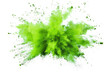 green powder pulver explosion isolated on white or transparent