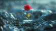 Rose in the glass 
