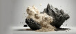 Colliding powder forms a rock isolated on a white background generative by ai...