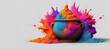 Happy Holi Festival Of Colors Illustration Of Colorful Gulal For Holi, In Hindi Holi Hain Meaning Its Holi generative by ai..