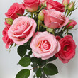 Red and pink roses bouquet
