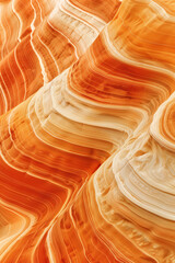 Poster - Orange striped surface. Surreal mountain landscape. Background image. Created with Generative AI technology.