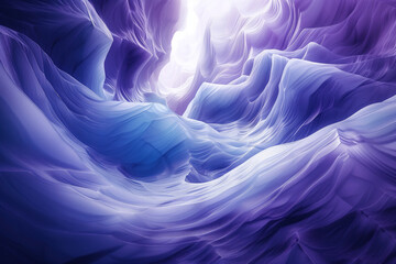 Poster - Surreal ice glacier canyon. Background image. Created with Generative AI technology.
