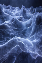 Poster - Abstract blue background with ice waves. Background image. Created with Generative AI technology.
