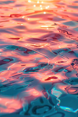 Poster - Beautiful ripple and caustics pattern on water surface. Background image. Created with Generative AI technology.