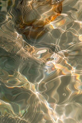 Poster - Beautiful ripple and caustics pattern on water surface. Background image. Created with Generative AI technology.