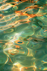 Poster - Beautiful ripple and caustics pattern on water surface. Background image. Created with Generative AI technology.