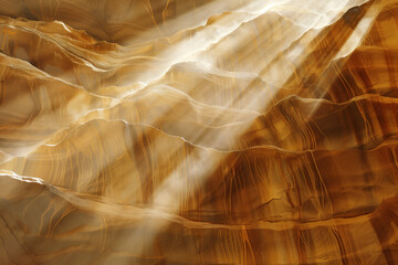 Poster - Gods rays in a rocky cave. Background image. Created with Generative AI technology.