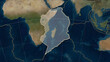 Volcanoes around the Somalian plate. Satellite map