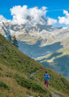Breuil-Cervinia (Italy) - A view of Cervino mountain range of Alps in Valle d'Aosta region, here with trekking paths, alpin lakes ed alpinistic Ferrata Vofrède.