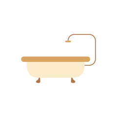 Poster - Bath icon vector. Bathroom color concept icon. Simple shower vector. A bathtub in a simple multi-colored style. Interior icon for web design. Bathroom furniture.
