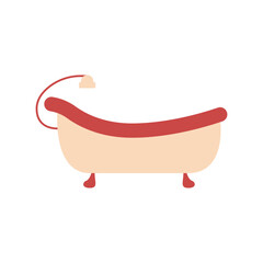 Poster - Bath icon vector. Bathroom color concept icon. Simple shower vector. A bathtub in a simple multi-colored style. Interior icon for web design. Bathroom furniture.