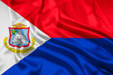 Fototapeta Mosty linowy / wiszący - The Flag of Sint Maarten Rippled