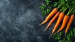 Fresh, ripe carrots serving both the backdrop and text space. Generative Ai