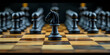 Chess Game Aggressive Move, Black Horse Breakthrough, Knight Chess Piece Attacks - A Chess Board With A Chess Piece