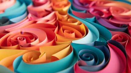 Fototapete - A vibrant D paper representation for a one-year paper anniversary celebration AI generated illustration