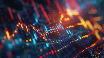 Aufkleber - Abstract D rendering of the stock market fluctuations AI generated illustration
