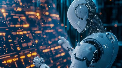 Poster - AI technology and automation concepts AI generated illustration