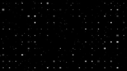 Poster - Template animation of evenly spaced man with man symbols of different sizes and opacity. Animation of transparency and size. Seamless looped 4k animation on black background with stars