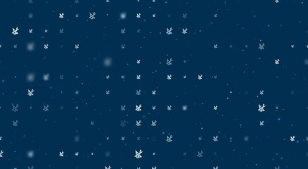 Poster - Template animation of evenly spaced school supplies symbols of different sizes and opacity. Animation of transparency and size. Seamless looped 4k animation on dark blue background with stars