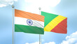 India and Congo republic Flag Together A Concept of Relations