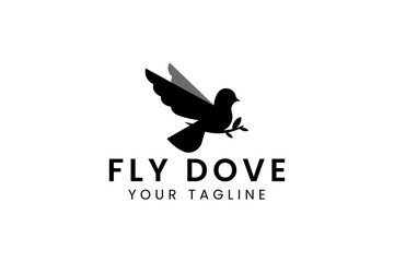 Sticker - dove logo vector icon illustration