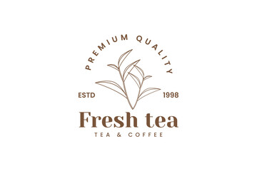 Sticker - fresh tea logo vector icon illustration